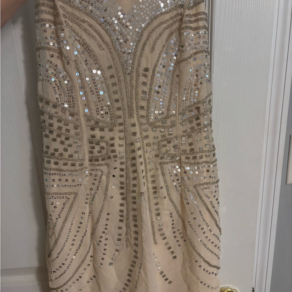 H&M Cream Sequin Prom Dress